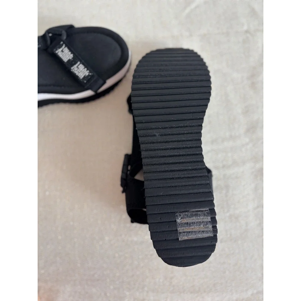 Juicy Couture Black Rhinestone Logo Platform Sporty Sandals Women's‎ Size 10